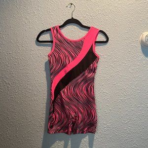 Girl's Danskin Now Size L (10-12) Pink and Black Dance Unitard